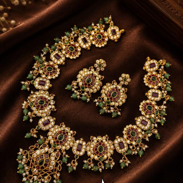 Antique Uncut Diamond & Emerald Necklace Set | CML JEWELLERS