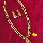 Antique Gold Temple Necklace Set with Earrings | CML JEWELLERS