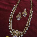 Antique Gold Temple Necklace Set with Earrings | CML JEWELLERS