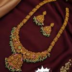 Antique Gold Temple Necklace Set with Earrings | CML JEWELLERS