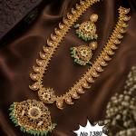 Antique Gold Temple Necklace Set with Earrings | CML JEWELLERS