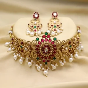 Elegant Neckwear & Earrings Set – Redefining Ethnic Glamour